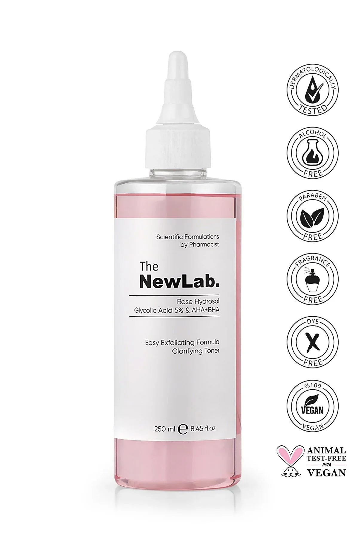 The NewLab Glycolic Acid 5% + AHA + BHA Clarifying Toner 250ml +