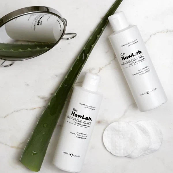 The NewLab Salicylic Acid 0.5% + Niacinamide + Zinc PCA+ Aloe Vera Toning Solution 200ml The NewLab Niacinamide 10% + Zinc 1% Face Serum 30ml