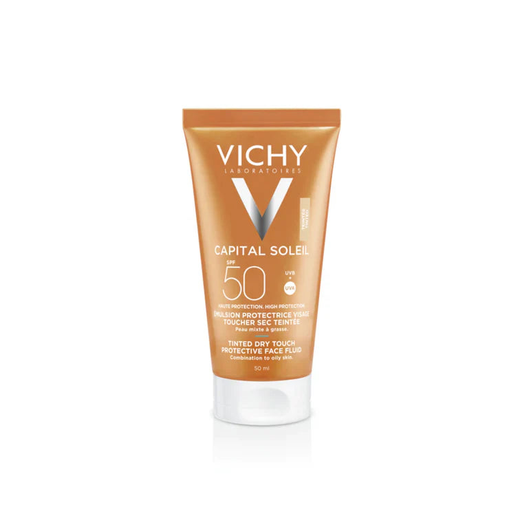 Vichy Capital Soleil Tinted Dry Touch Protective Face Fluid For Combination To Oily Skin SPF 50+ 50ml